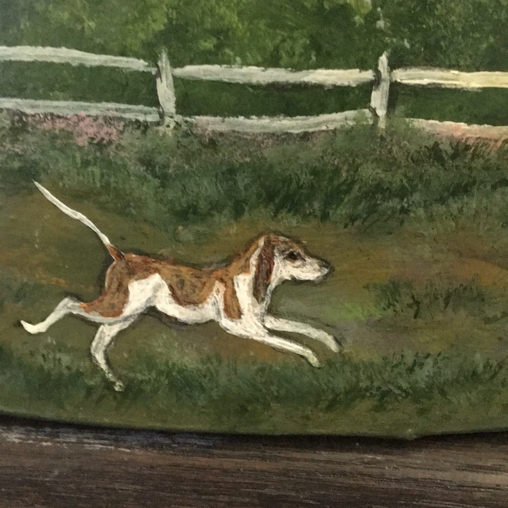 Vintage Folk Art box had painted signed by artist DL, Frenchtown, NJ early 80s. - Picture 8 of 16
